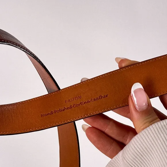 Trafalgar Men’s Dress Belt Easton Cortina Leather Brown Size 40 - Picture 8 of 15